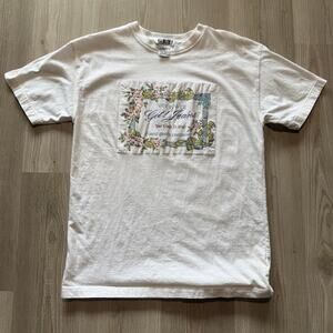 Vintage 90's Nation Wide Get! Denim Blue Jeans White Tee Shirt Sz Medium VTG